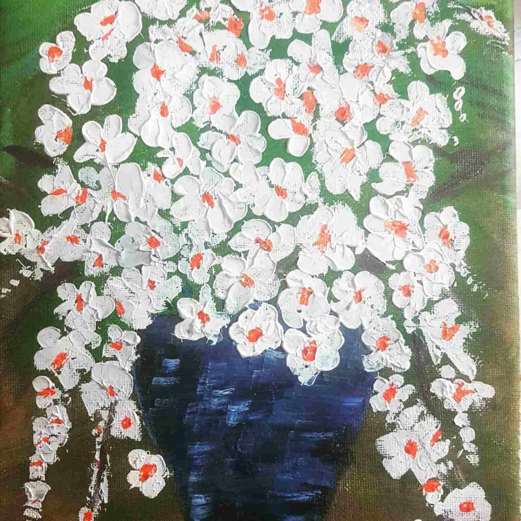 White Blossom Flower Vase