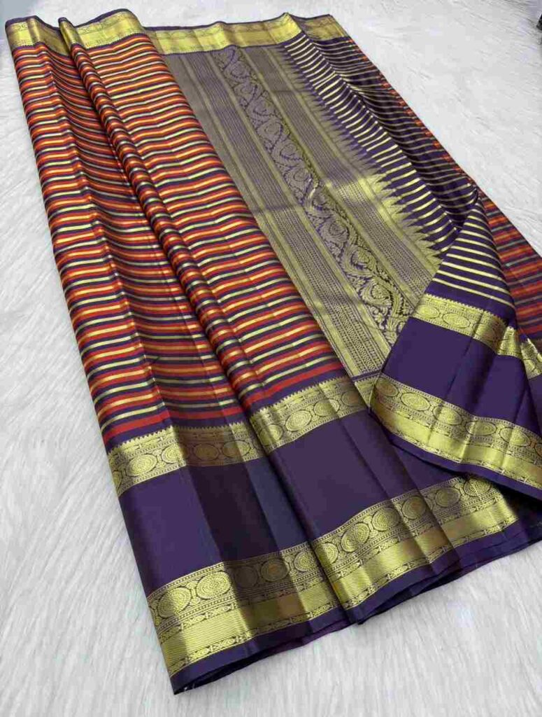 Royal Heritage Stripe Silk Saree