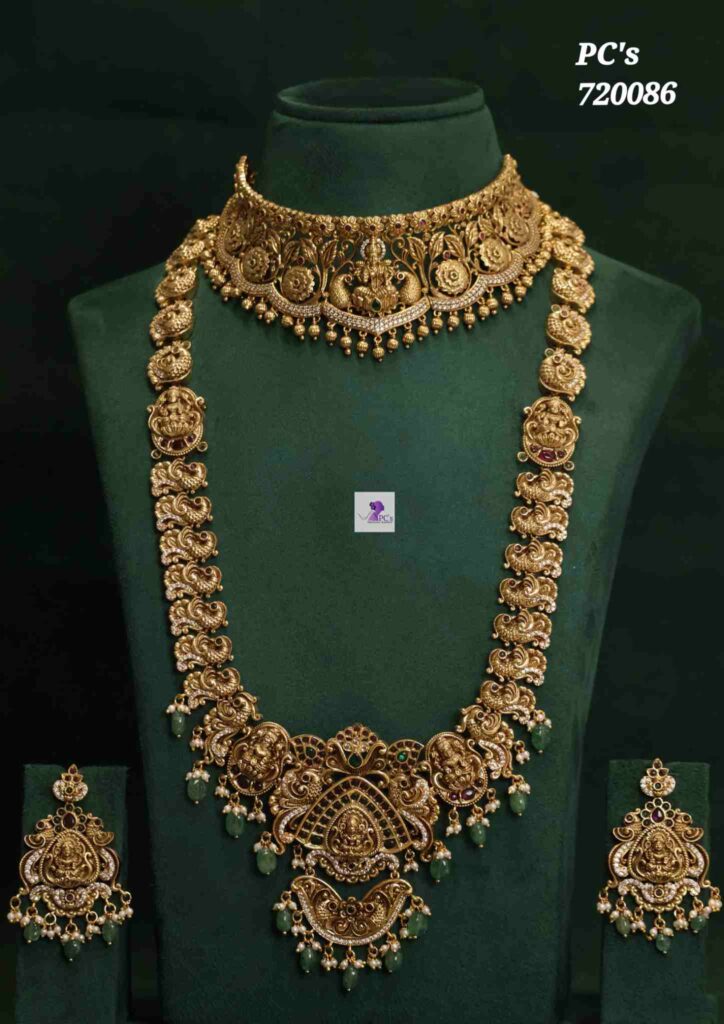 Premium Temple Jewelry Haram Set