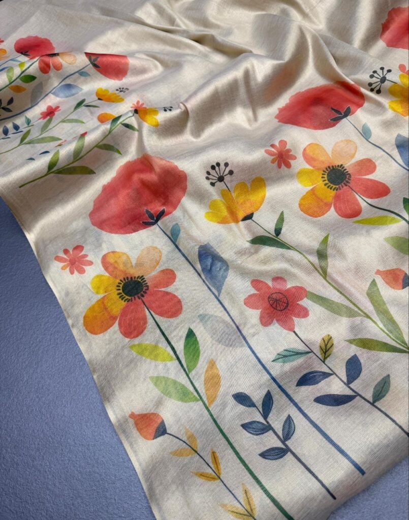 Floral Printed Soft Silk Saree