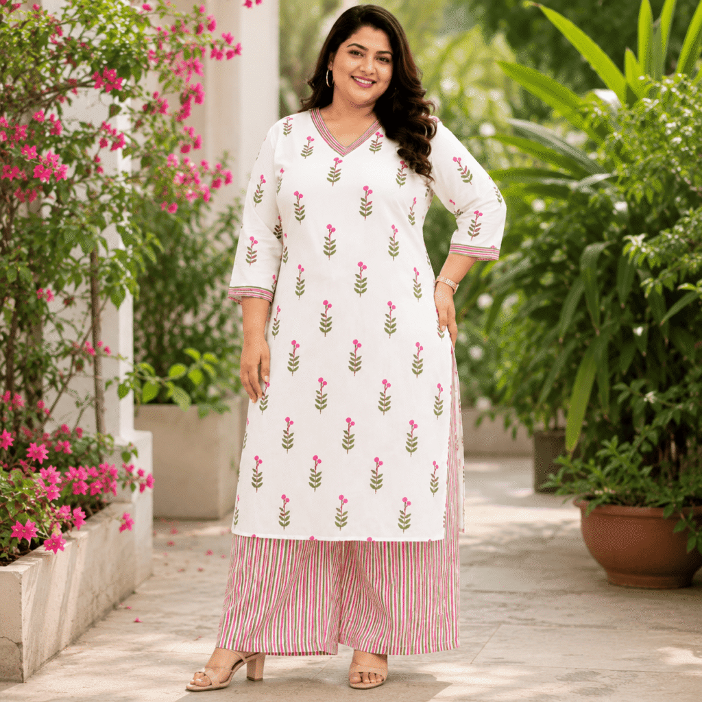 Pink Petal Harmony kurthi