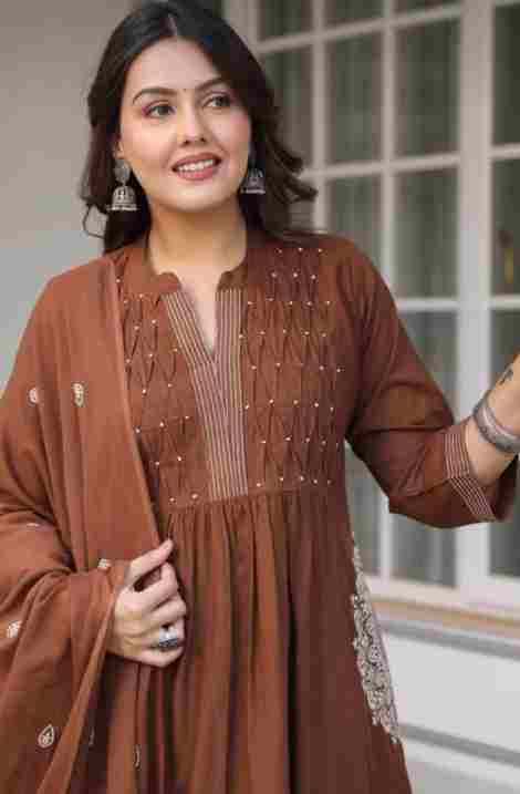 Olive Green Anarkali Suit Set