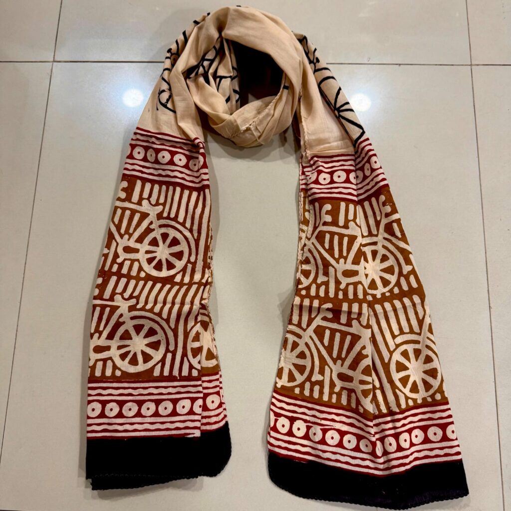 Traditional Bicycle Motif Scarf