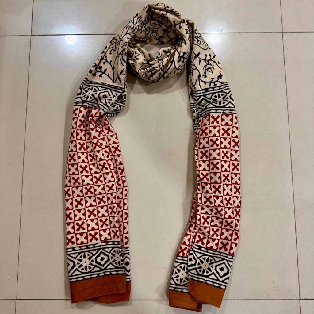 Red Heritage Block Print Scarf