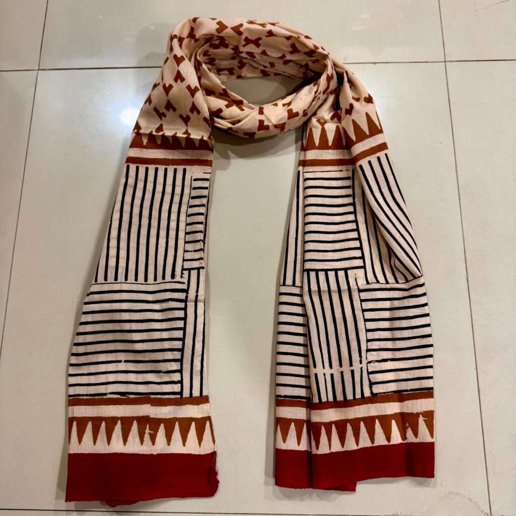 Earth Tone Geometric Stripe Scarf