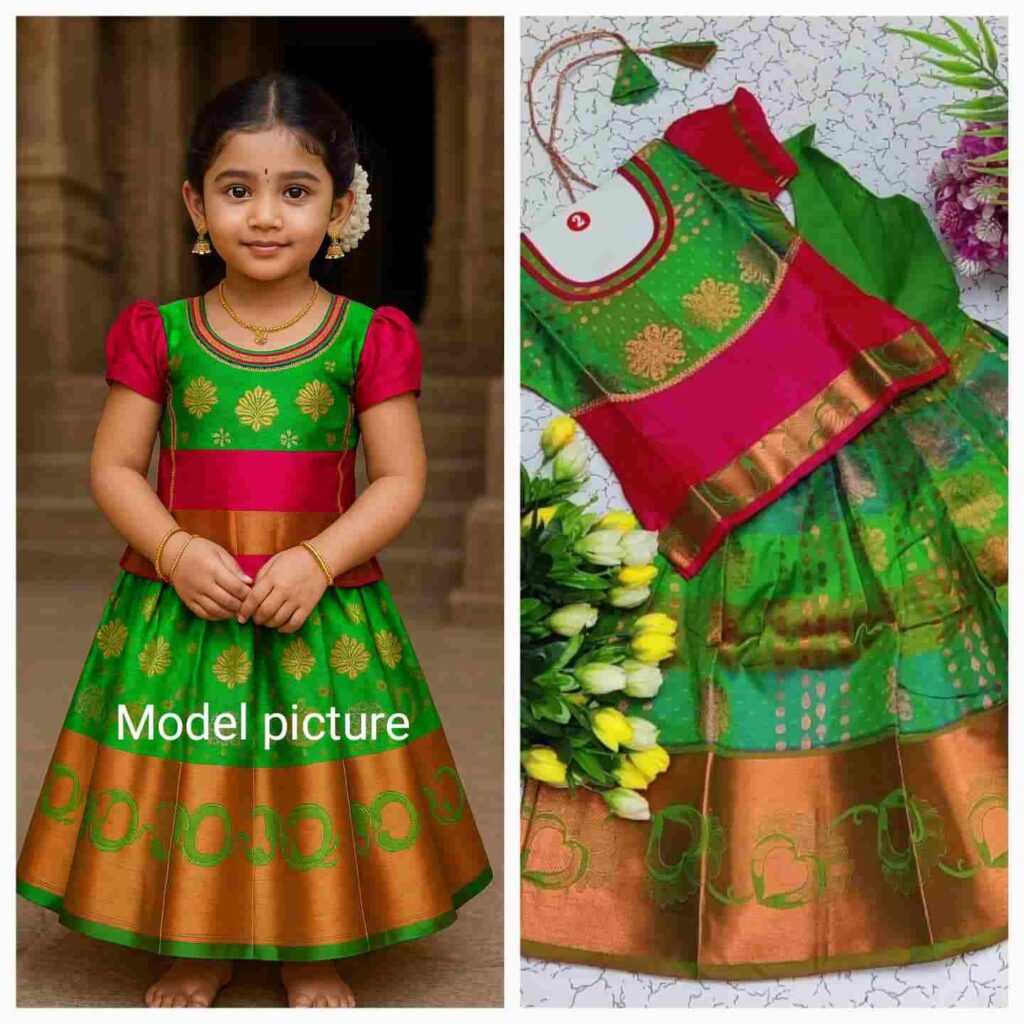 Emerald Ruby Royal Pavadai