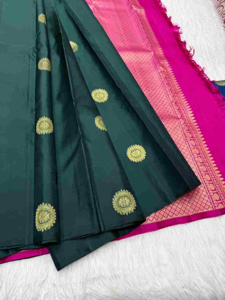 Green Elegance Gold Butti Saree
