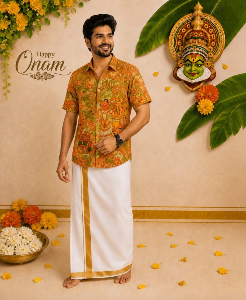 Mundu + shirt